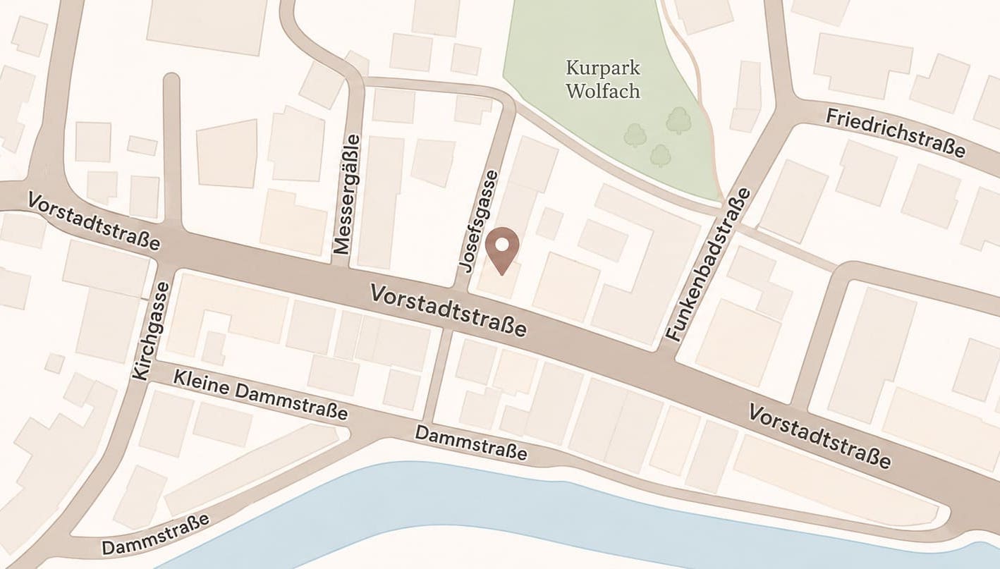 Karte der Umgebung von Vorstadtstraße 58 in Wolfach